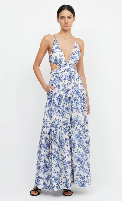 CARLA V MAXI DRESS - PORCELAIN FLORAL sold by bec + bridge