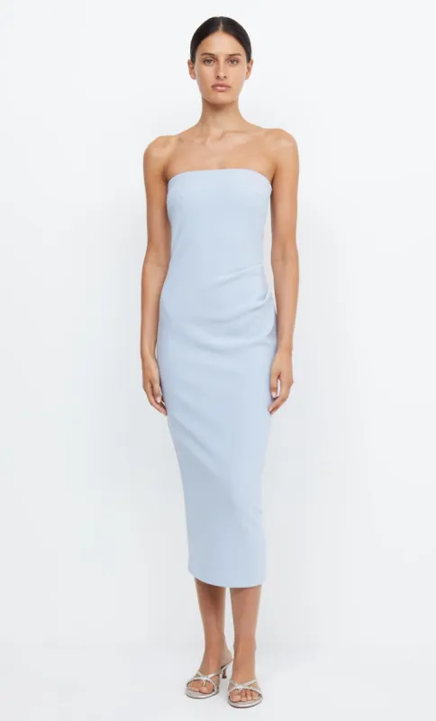 BE MINE STRAPLESS MIDI DRESS - DUSTY BLUE sold by bec + bridge