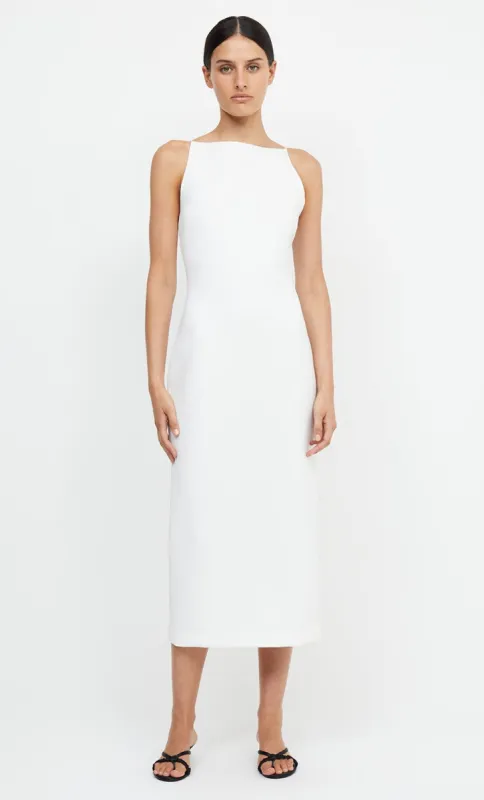GRACE BOATNECK MIDI DRESS - IVORY sold by bec + bridge