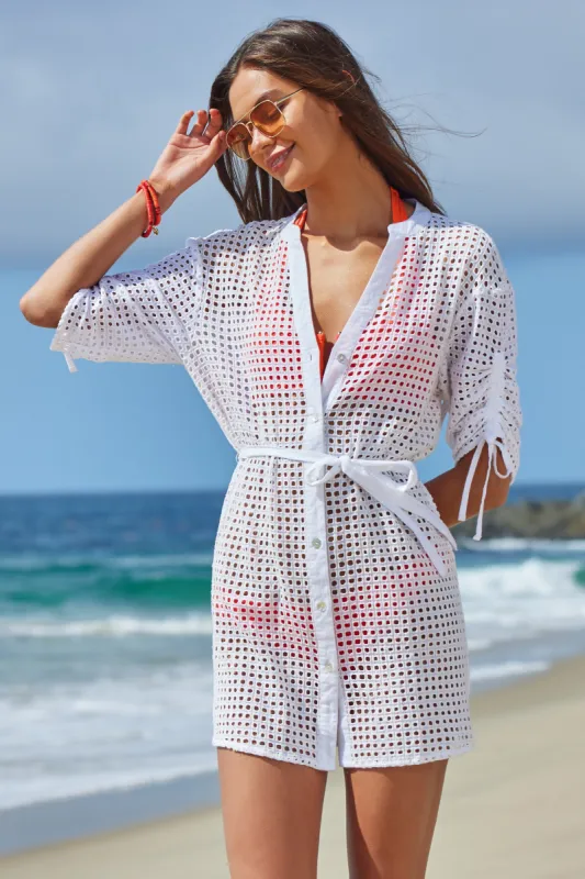 GAUZY & MESH DRESS sold by BECCA