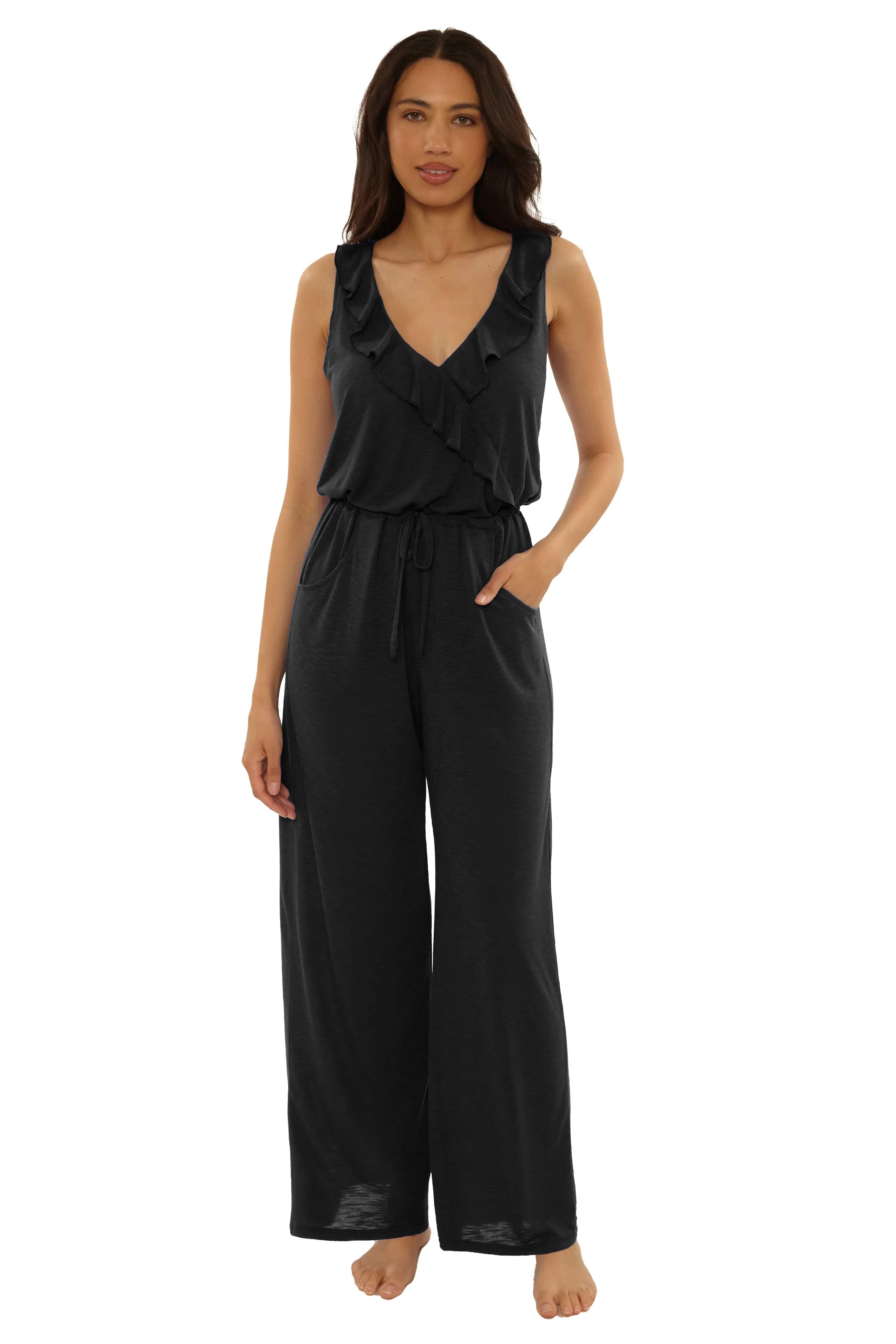 Breezy Basic Ruffle Jumpsuit Cover-up sold by BECCA product image thumbnail 2
