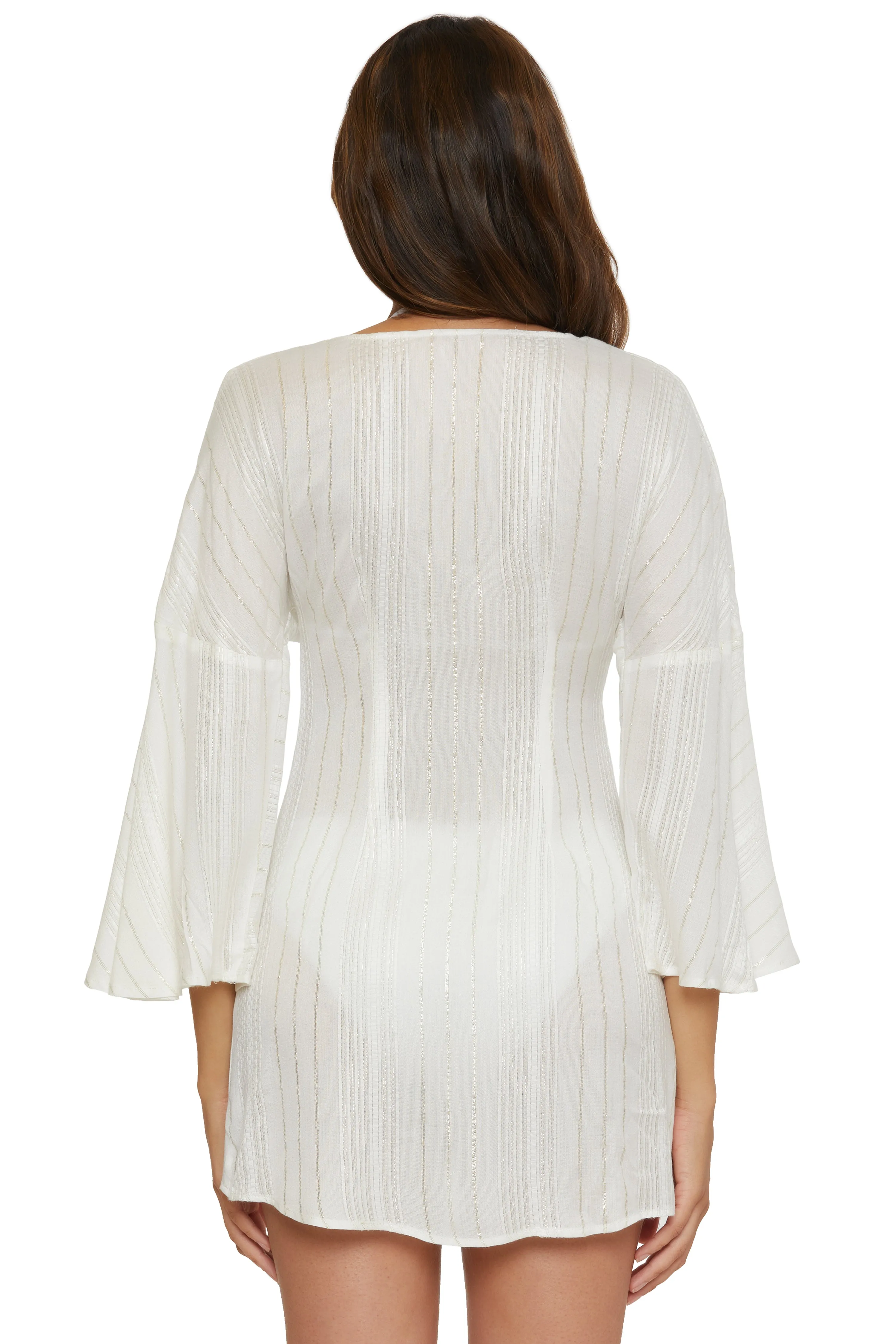 Radiance V-Neck Tie Tunic Cover-up - White sold by BECCA product image thumbnail 4