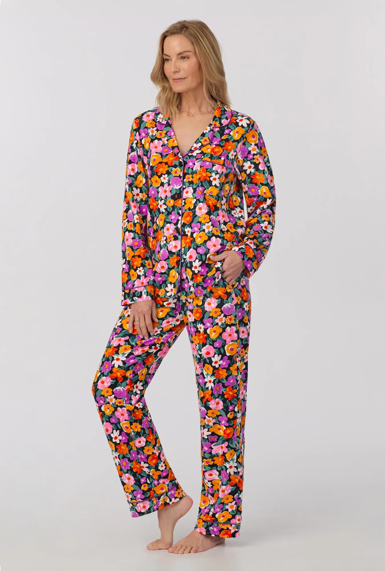 Cottage Flowers Long Sleeve Classic Stretch Jersey PJ Set sold by BedHead product image thumbnail 2
