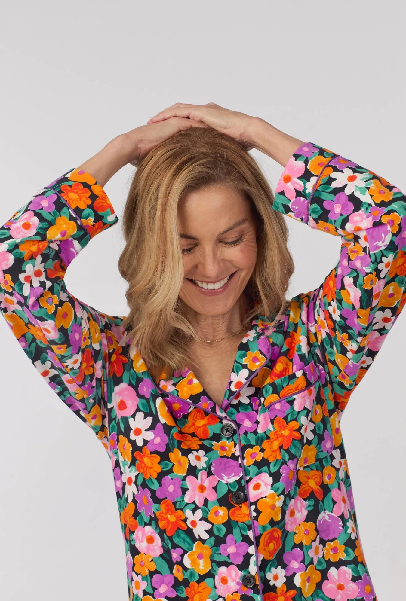 Cottage Flowers Long Sleeve Classic Stretch Jersey PJ Set sold by BedHead product image thumbnail 4