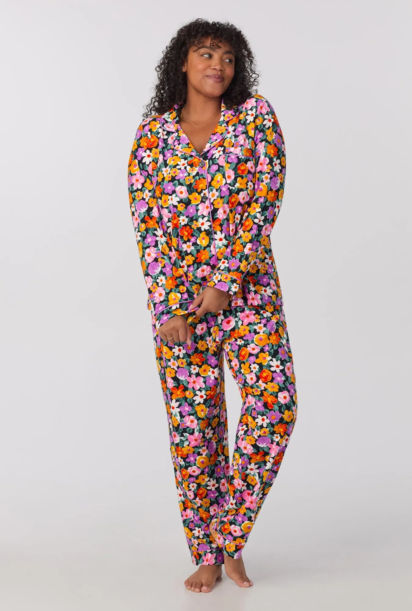 Cottage Flowers Long Sleeve Classic Stretch Jersey PJ Set sold by BedHead product image thumbnail 5