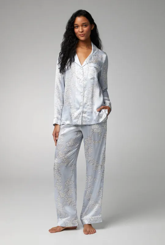 Renee's Blossom Long Sleeve Classic Woven Silk Satin PJ Set sold by BedHead
