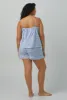 Something Blue Scallop Cami Woven Cotton Silk Shorty PJ Set sold by BedHead