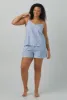 Something Blue Scallop Cami Woven Cotton Silk Shorty PJ Set sold by BedHead
