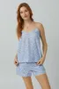 Something Blue Scallop Cami Woven Cotton Silk Shorty PJ Set sold by BedHead