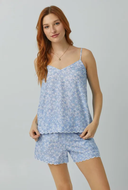Something Blue Scallop Cami Woven Cotton Silk Shorty PJ Set sold by BedHead