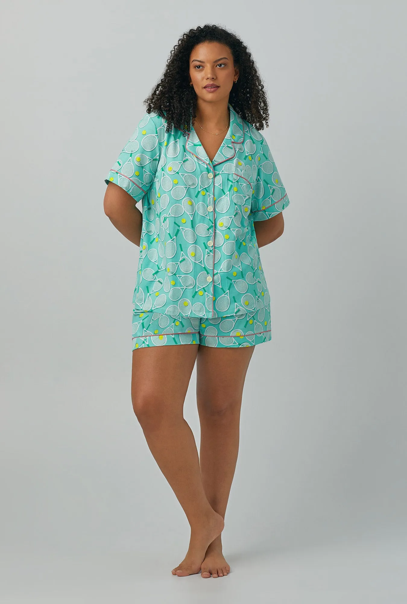 Tennis Club Short Sleeve Classic Shorty Stretch Jersey PJ Set sold by BedHead product image thumbnail 4