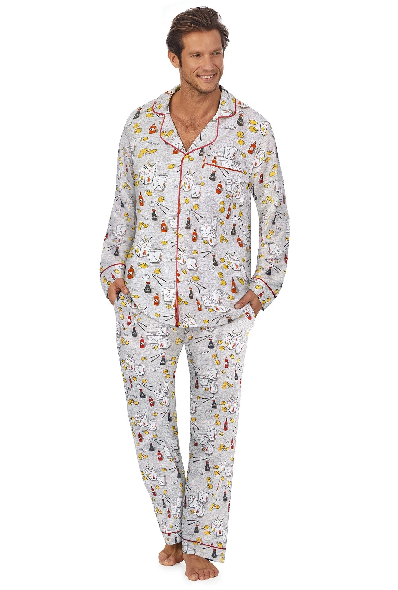 Takeout Men's Long Sleeve Classic Stretch Jersey PJ Set sold by BedHead