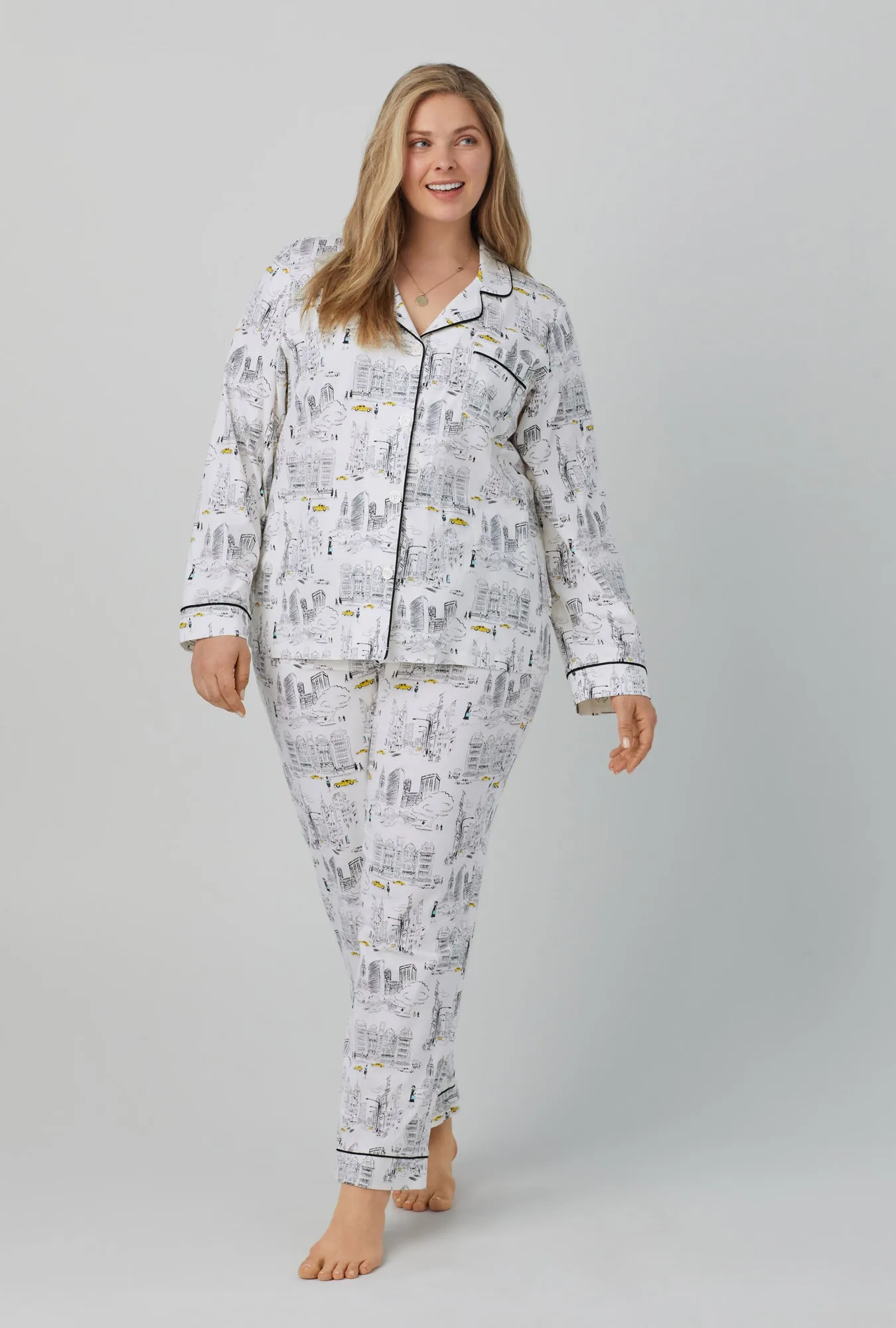 City That Never Sleeps Long Sleeve Classic Stretch Jersey PJ Set sold by BedHead product image thumbnail 5