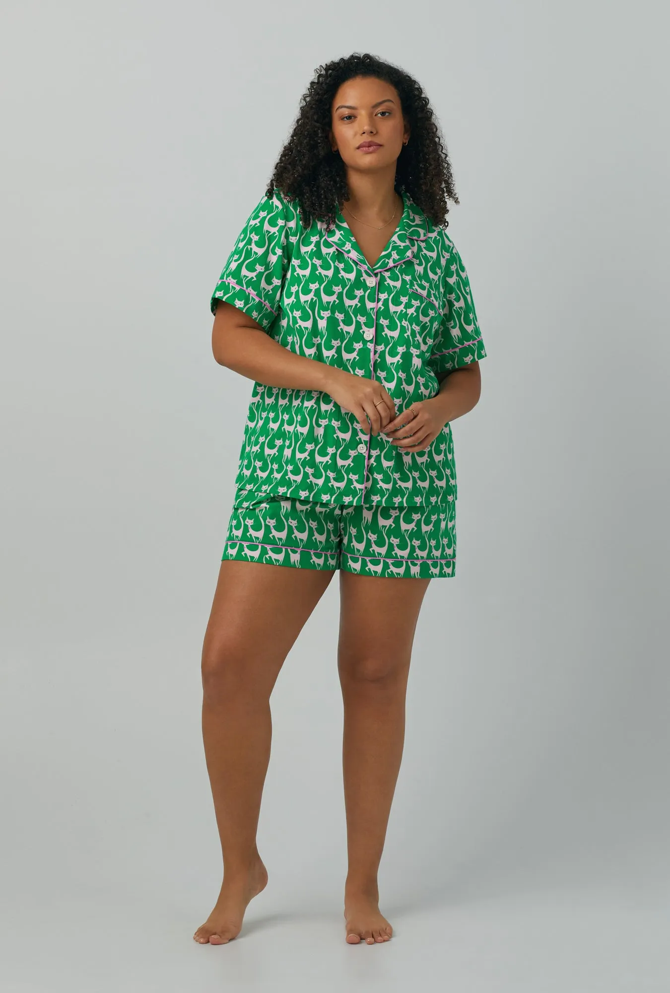 Cool Cats Short Sleeve Classic Shorty Stretch Jersey PJ Set sold by BedHead product image thumbnail 4