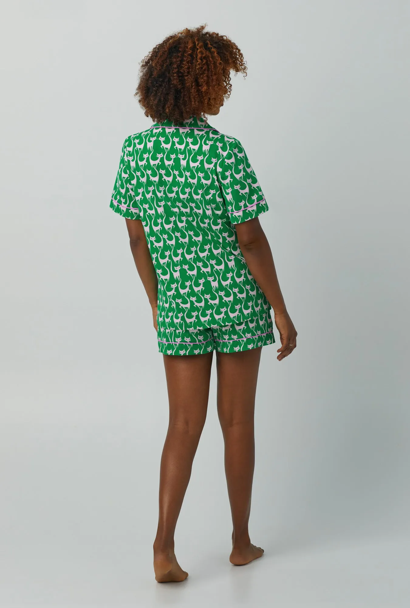 Cool Cats Short Sleeve Classic Shorty Stretch Jersey PJ Set sold by BedHead product image thumbnail 3