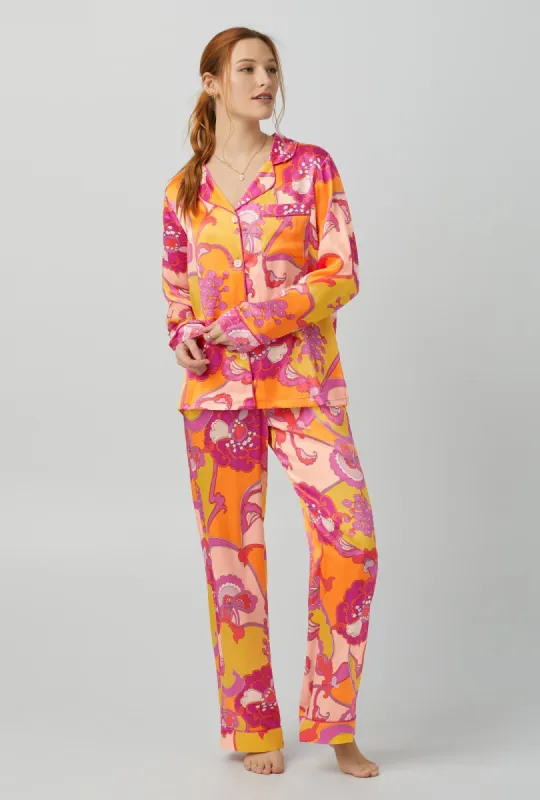 BedHead x Trina Turk Apache Bloom Long Sleeve Classic Washable Silk PJ Set sold by BedHead