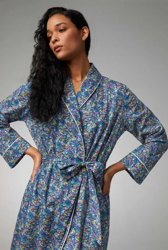 Classic Garden Shawl Collar Classic Woven Tana Lawn® Robe Made with Liberty Fabrics sold by BedHead