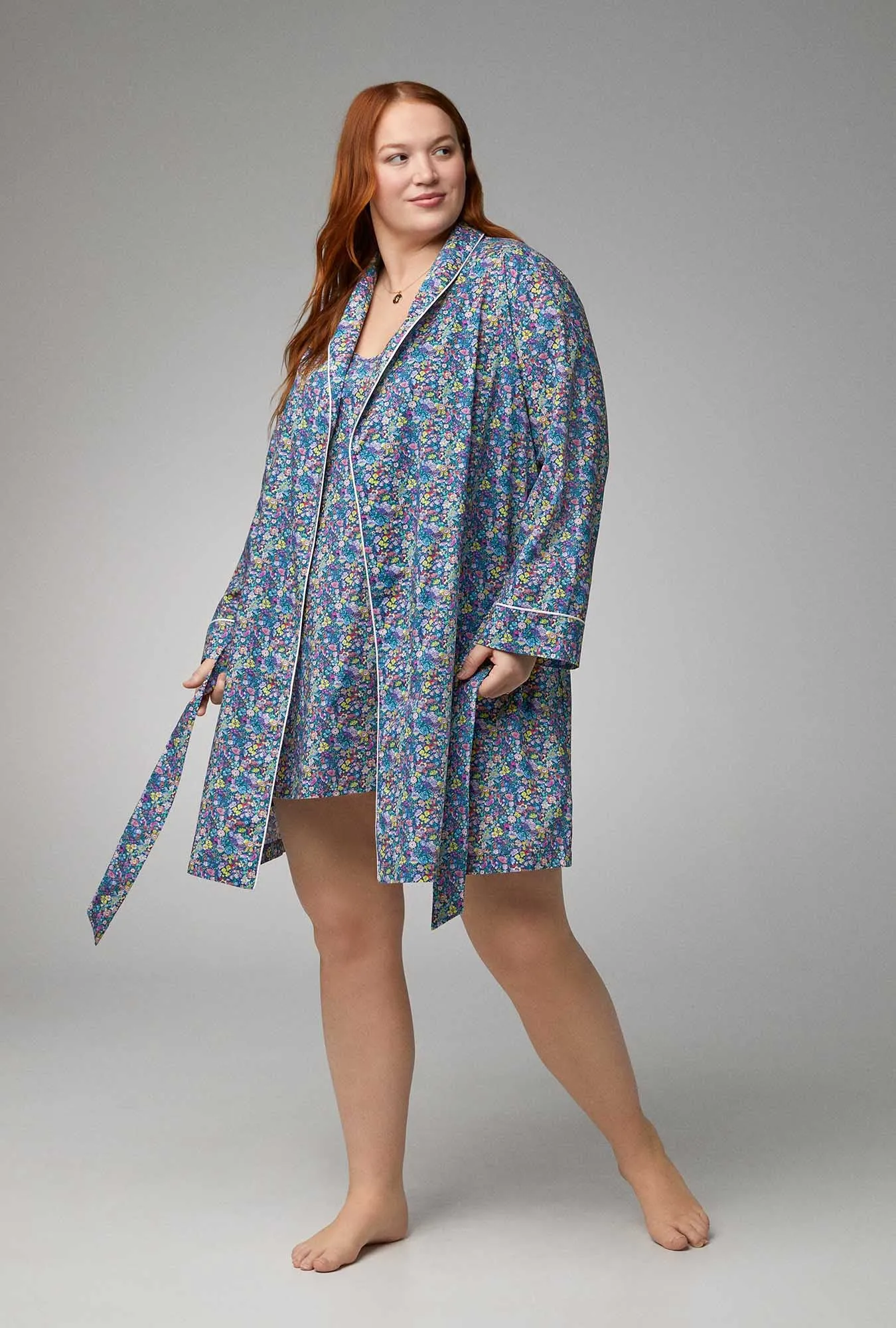 Classic Garden Shawl Collar Classic Woven Tana Lawn® Robe Made with Liberty Fabrics sold by BedHead product image thumbnail 5