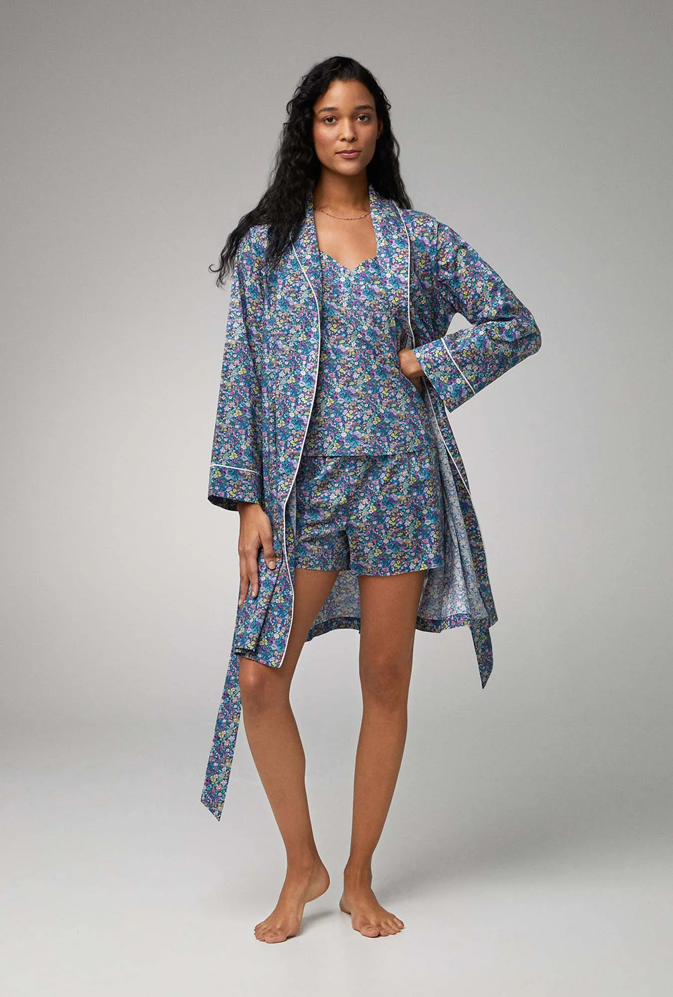 Classic Garden Shawl Collar Classic Woven Tana Lawn® Robe Made with Liberty Fabrics sold by BedHead product image thumbnail 2