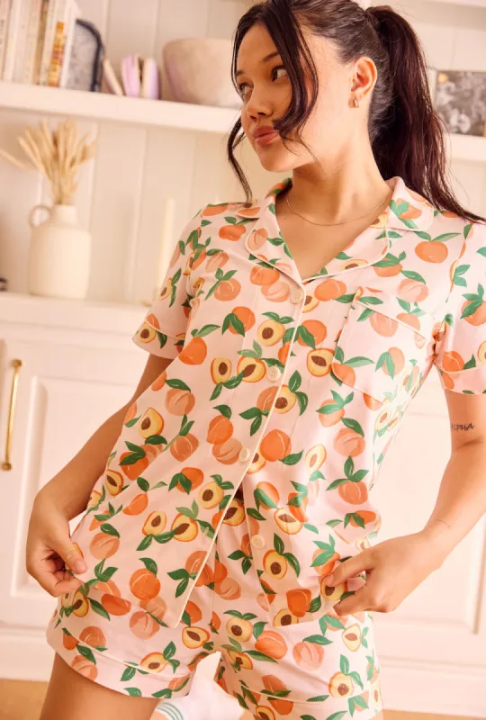 Peachy Keen Short Sleeve Classic Shorty Stretch Jersey PJ Set sold by BedHead