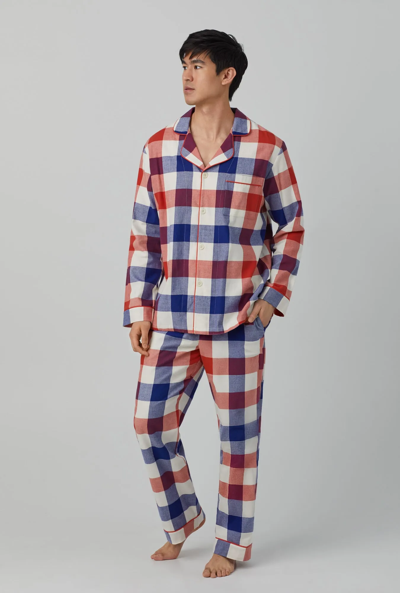 Harvest Plaid Men's Long Sleeve Classic Woven Portuguese Flannel Twill PJ Set sold by BedHead