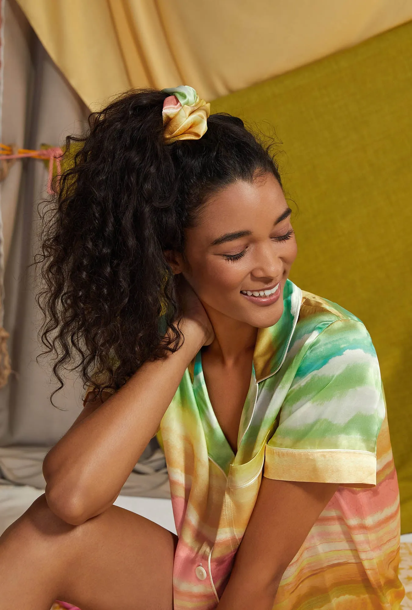 Island Sunset Woven Silk Scrunchie sold by BedHead product image thumbnail 4