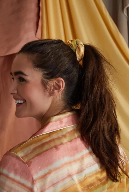 Island Sunset Woven Silk Scrunchie sold by BedHead