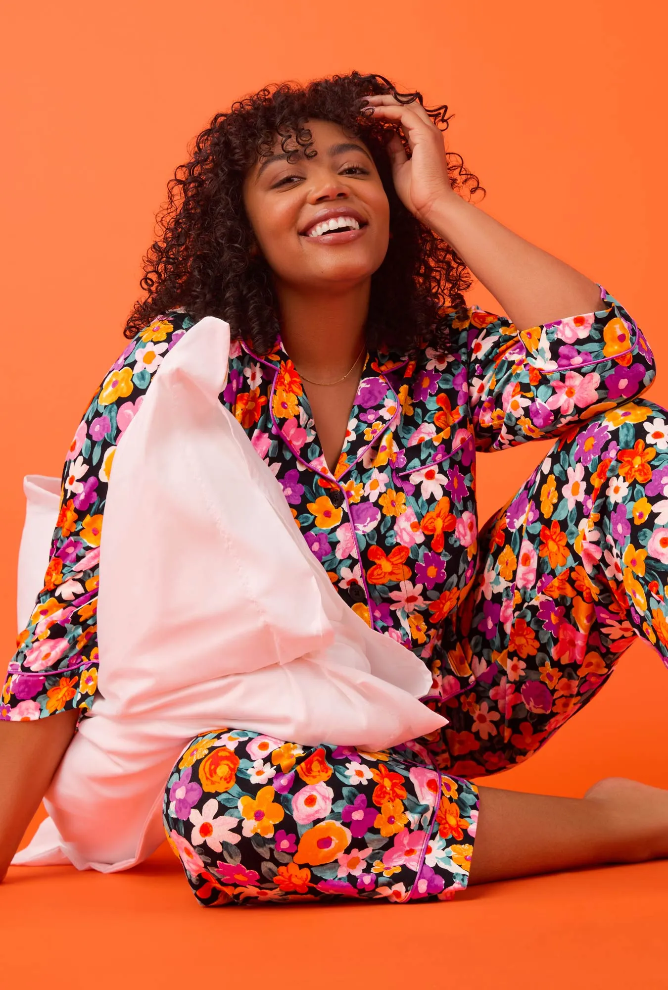 Cottage Flowers 3/4 Sleeve Classic Stretch Jersey Cropped PJ Set sold by BedHead