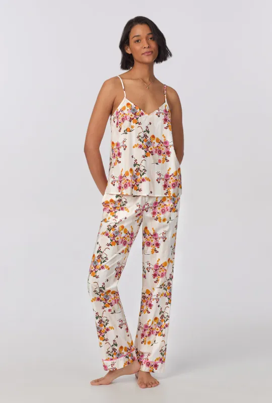 Chalet Floral Cami Tank Woven Cotton Poplin Long PJ Set sold by BedHead