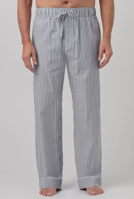 Blue South Shore Men's Woven Cotton Poplin PJ Pant sold by BedHead