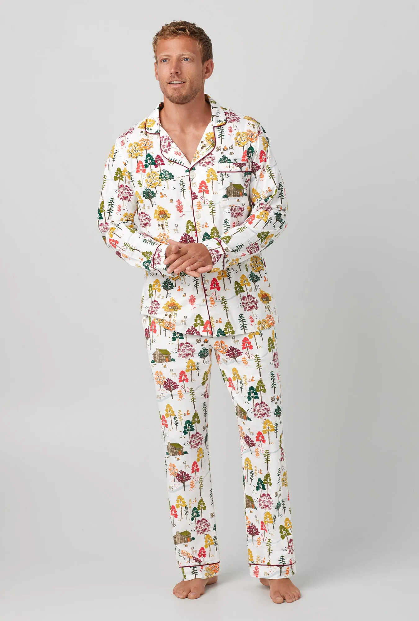 Forest Retreat Men's Long Sleeve Classic Stretch Jersey PJ Set sold by BedHead product image thumbnail 2