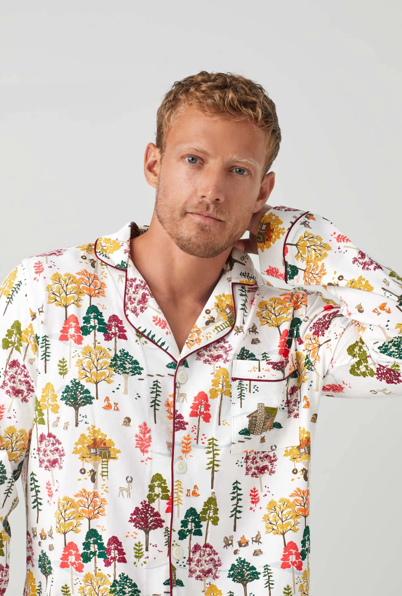 Forest Retreat Men's Long Sleeve Classic Stretch Jersey PJ Set sold by BedHead product image thumbnail 4