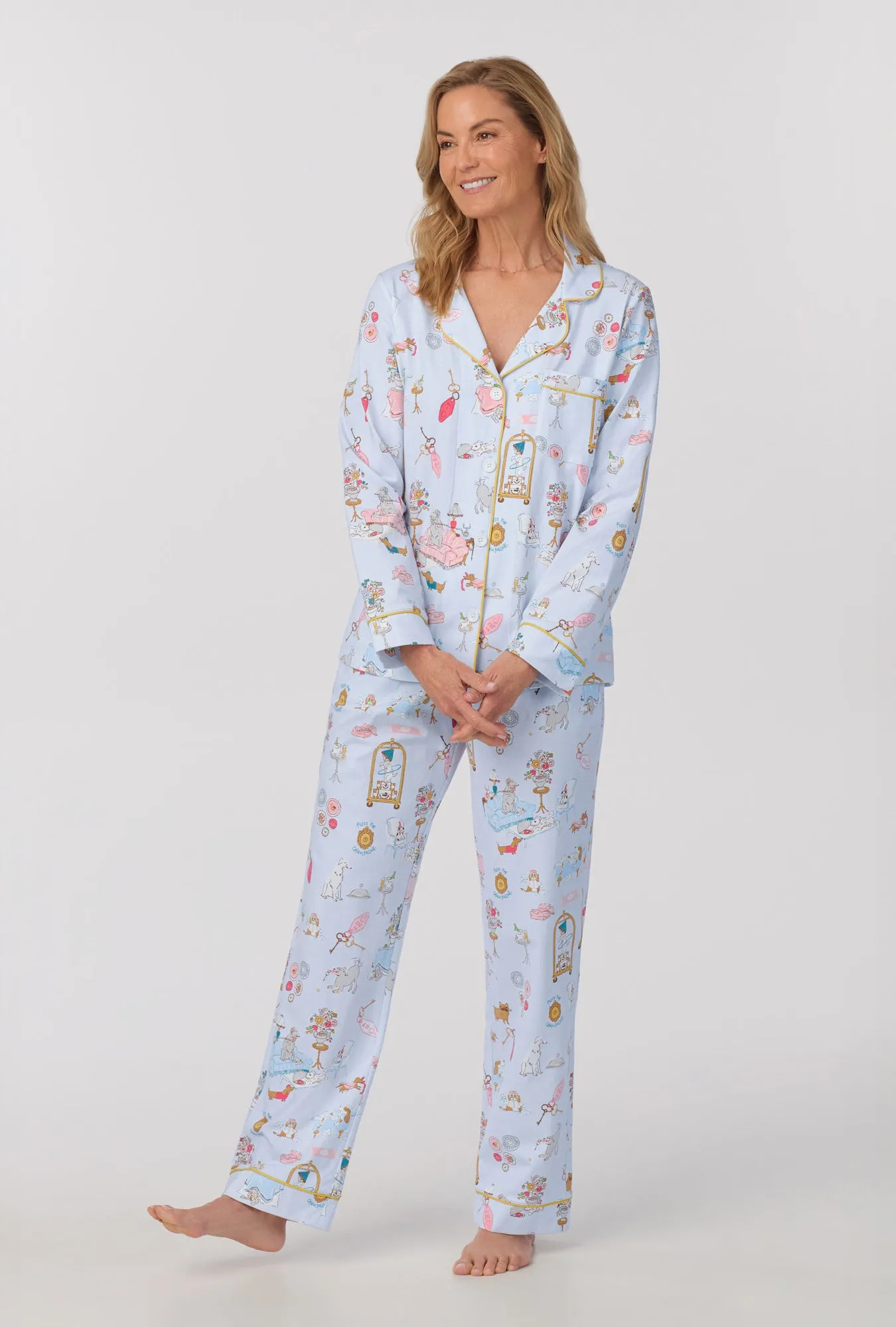 Penthouse Pups Long Sleeve Classic Stretch Jersey PJ Set sold by BedHead
