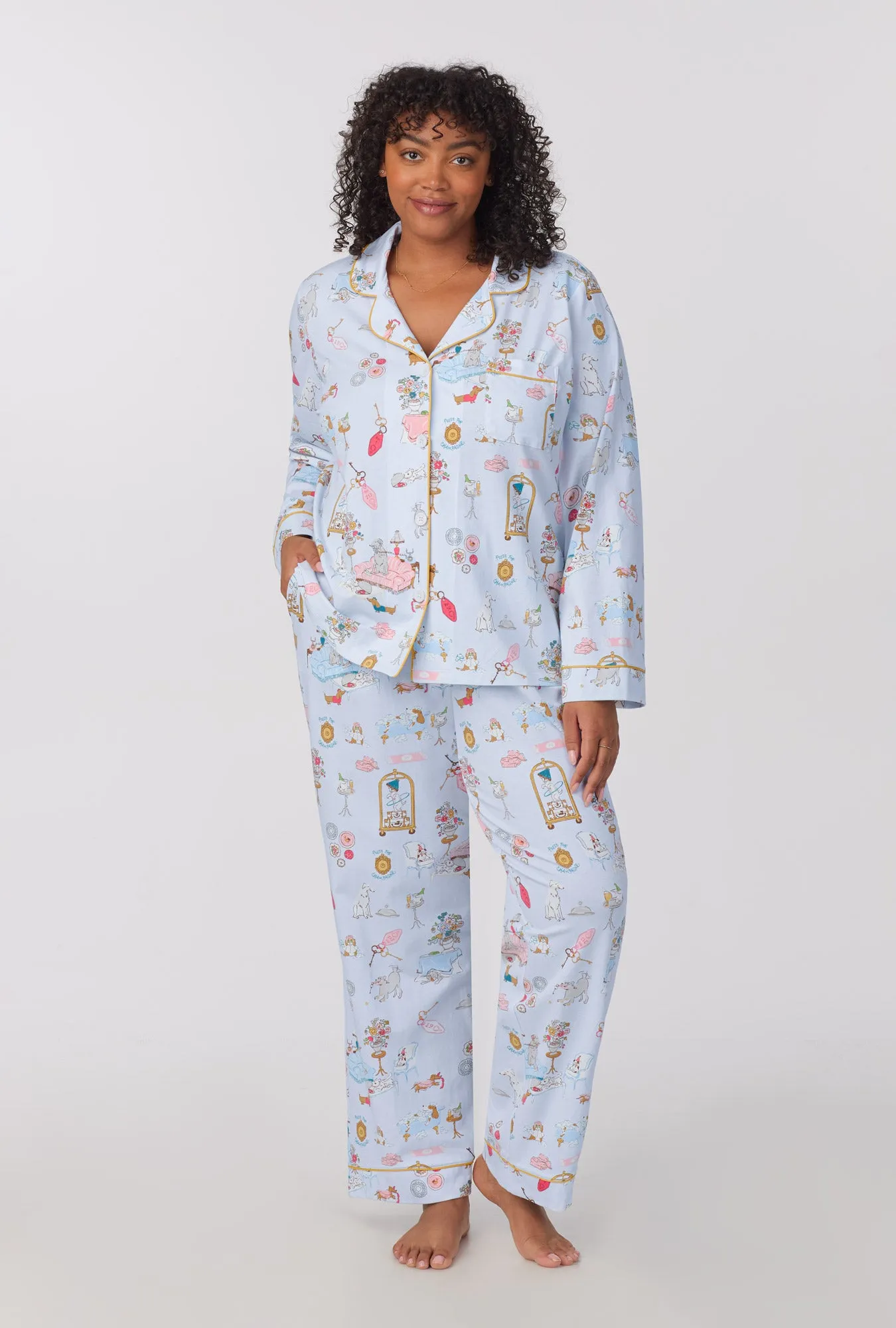 Penthouse Pups Long Sleeve Classic Stretch Jersey PJ Set sold by BedHead product image thumbnail 4