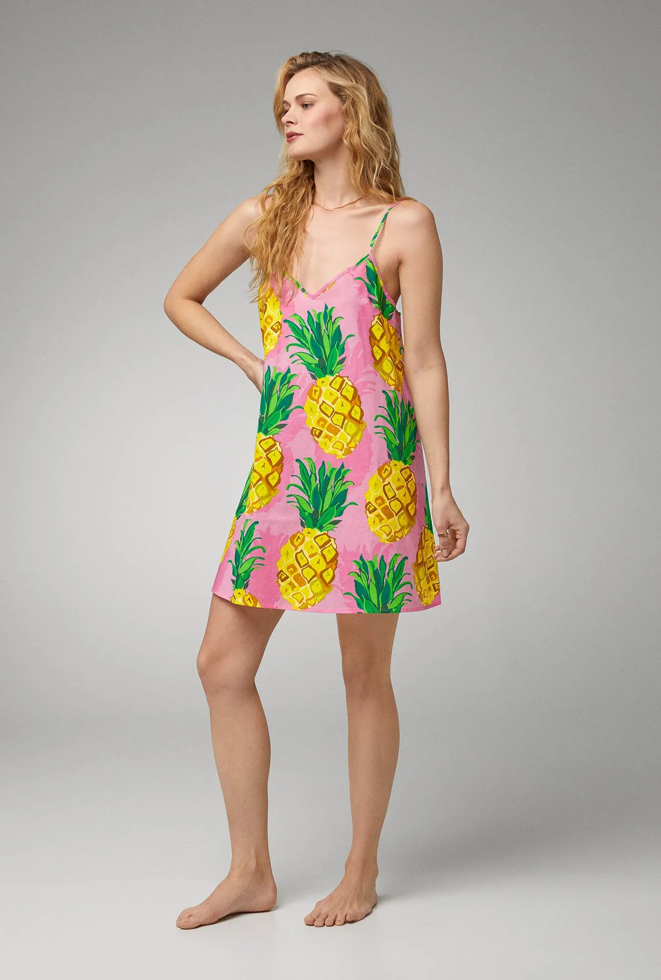 BedHead x Trina Turk Pineapple Woven Poplin Chemise sold by BedHead product image thumbnail 2