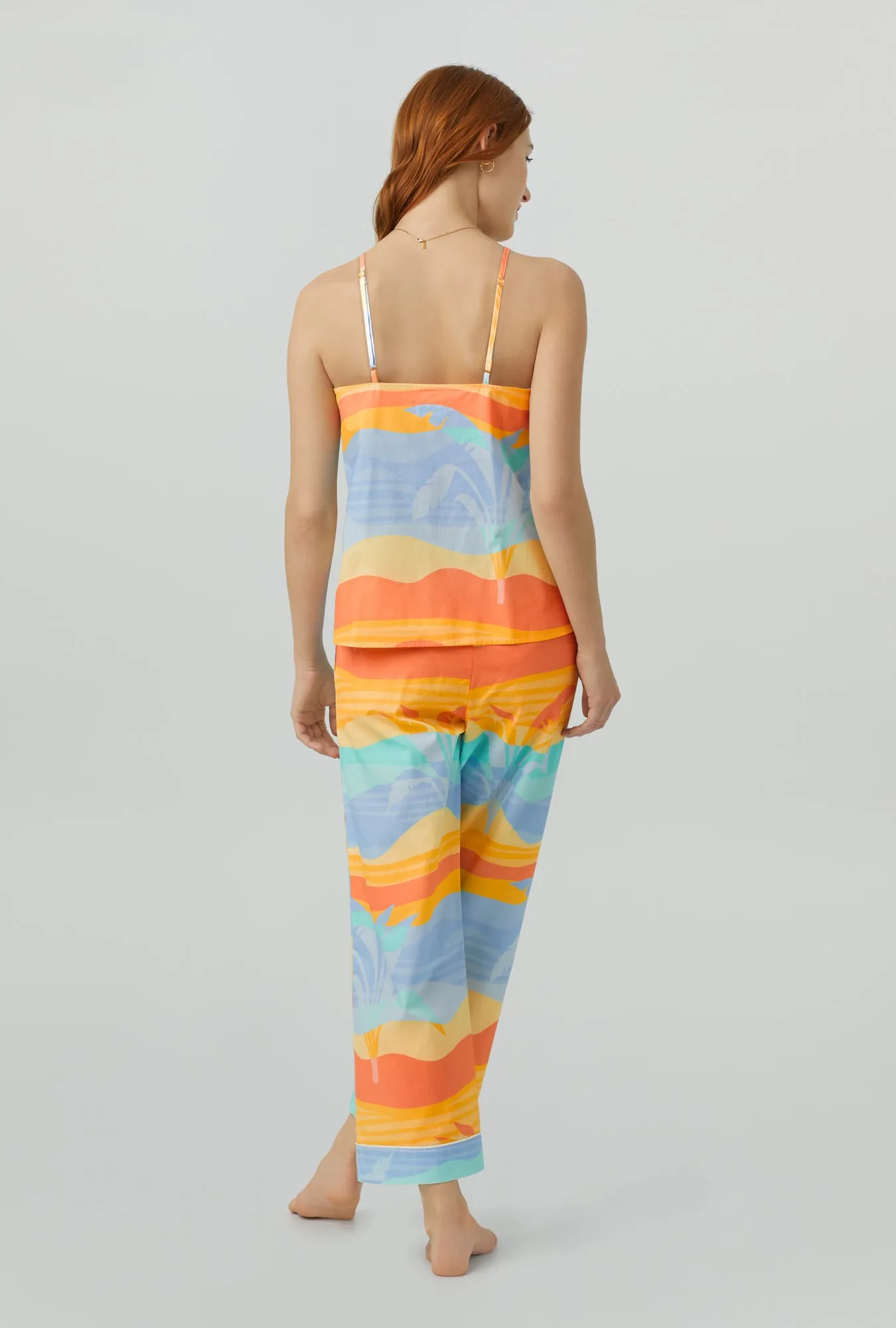 Desert Palms Tank Woven Cotton Poplin Cropped PJ Set sold by BedHead product image thumbnail 4