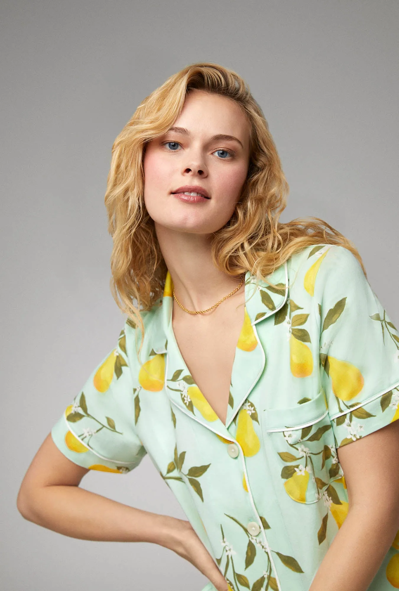 Pear Tree Short Sleeve Classic Shorty Stretch Jersey PJ Set sold by BedHead product image thumbnail 4