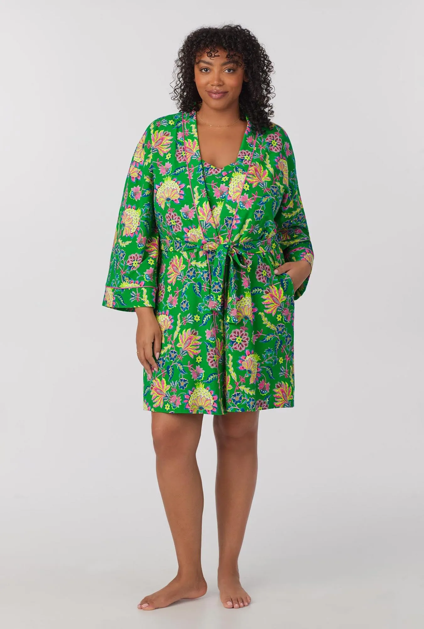 Royal Garden Banded Collar Stretch Jersey Robe sold by BedHead product image thumbnail 4