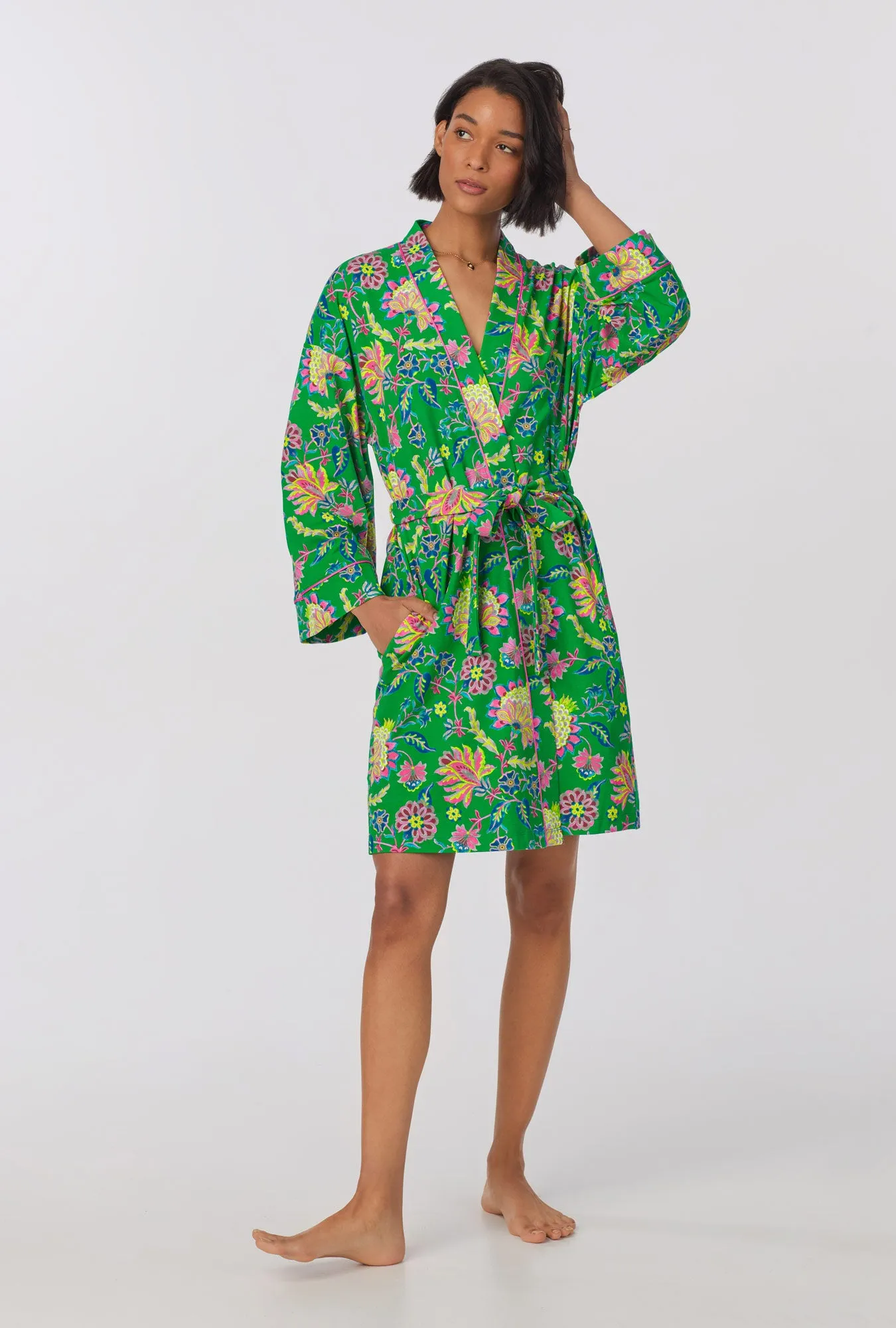 Royal Garden Banded Collar Stretch Jersey Robe sold by BedHead