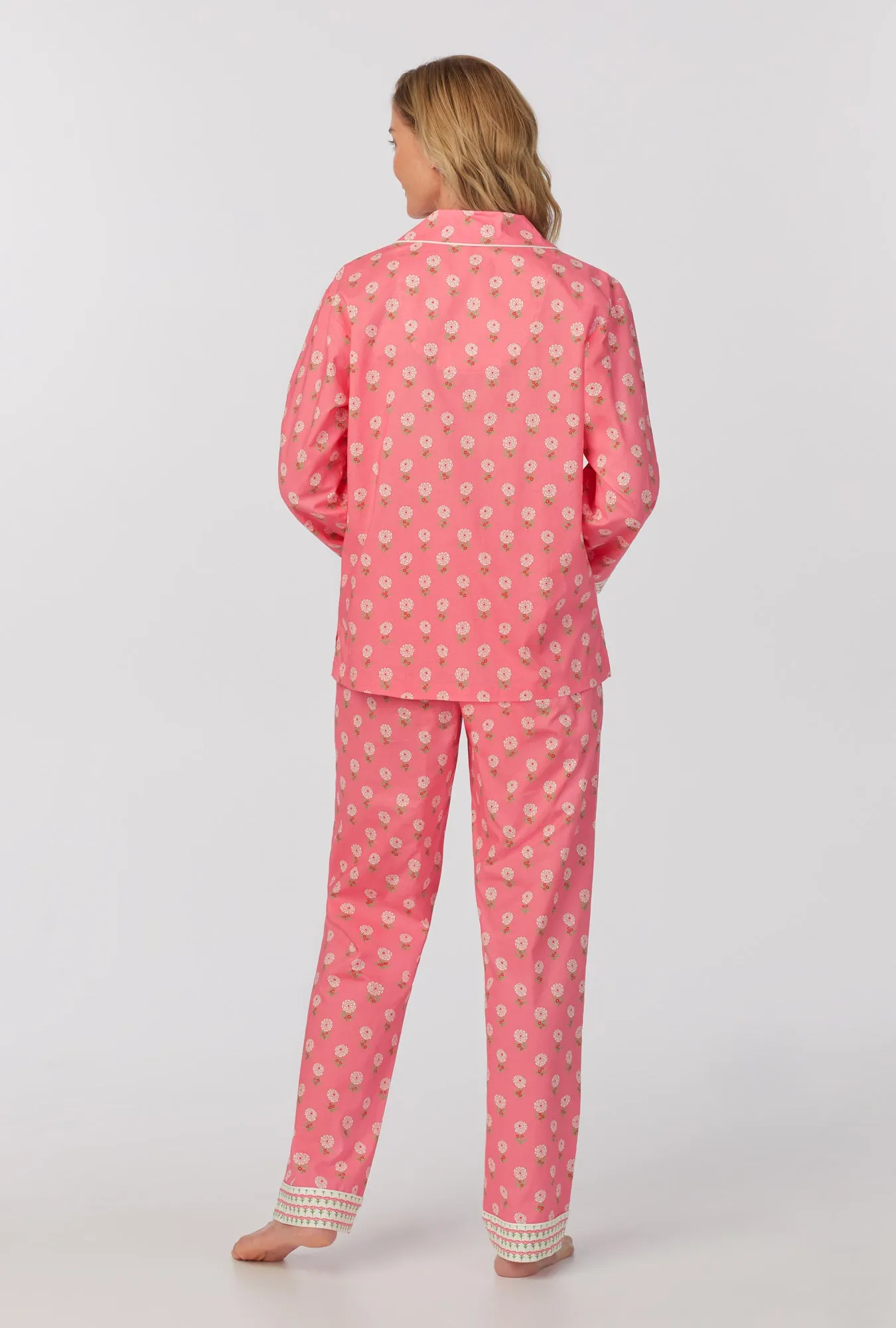 Monarch Flowers Long Sleeve Classic Woven Cotton Poplin PJ Set sold by BedHead product image thumbnail 4