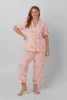 Champagne Disco Short Sleeve Classic Stretch Jersey Cropped PJ Set sold by BedHead