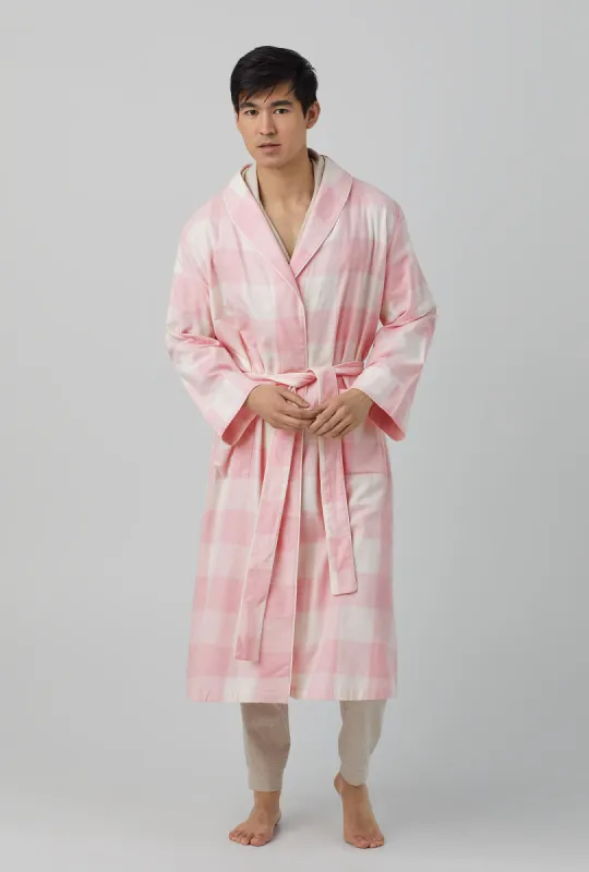 Checking In Unisex Classic Woven Cotton Portuguese Flannel Robe de Chambre sold by BedHead