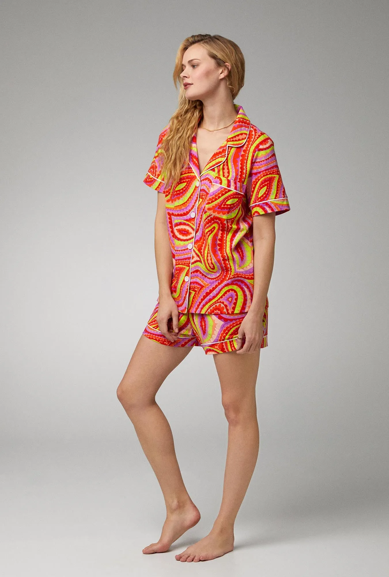 BedHead x Trina Turk Vivacious Short Sleeve Stretch Jersey Shorty PJ Set sold by BedHead product image thumbnail 3