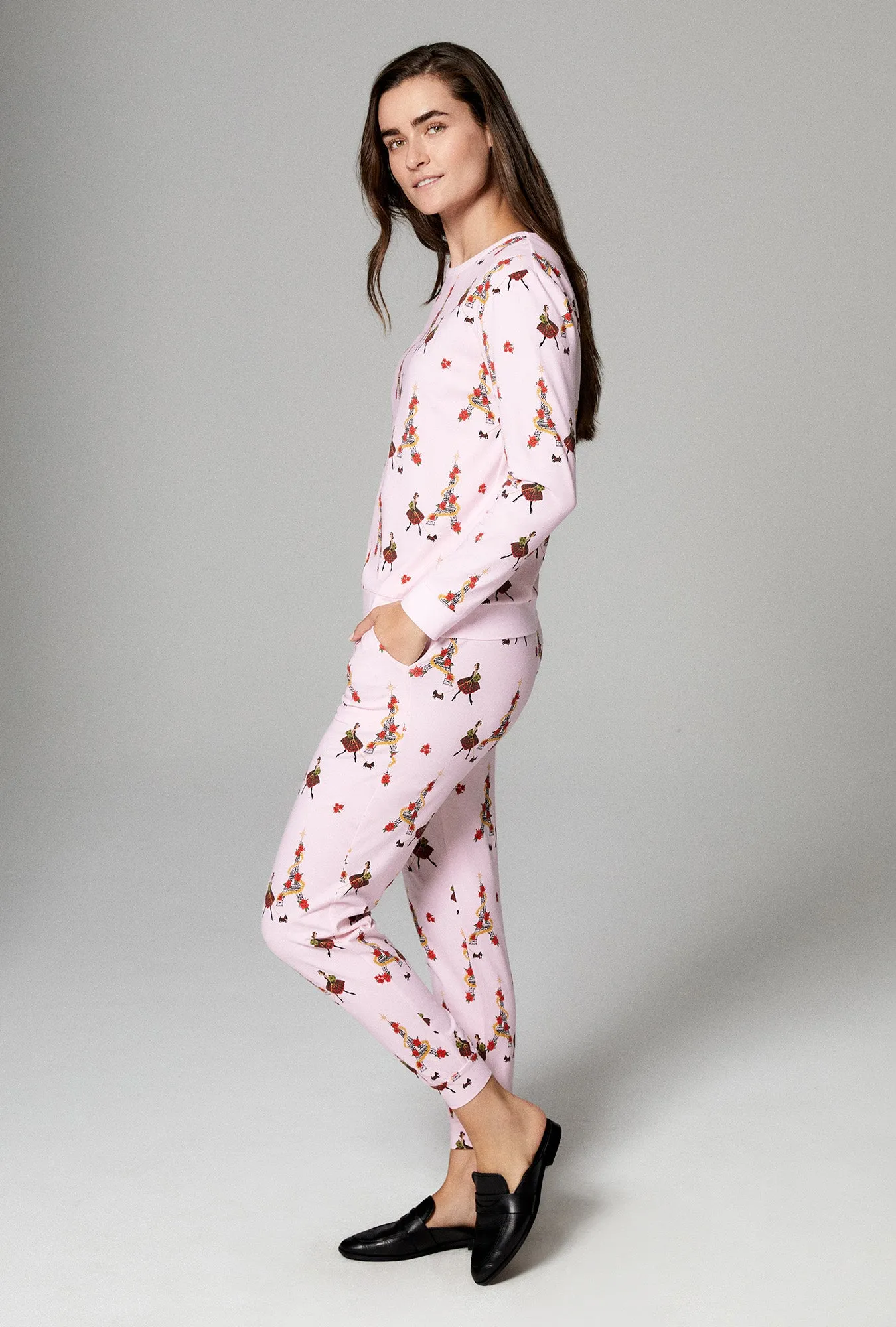 Christmas Chic Long Sleeve Pullover Crew and Jogger Stretch Jersey PJ Set sold by BedHead product image thumbnail 2