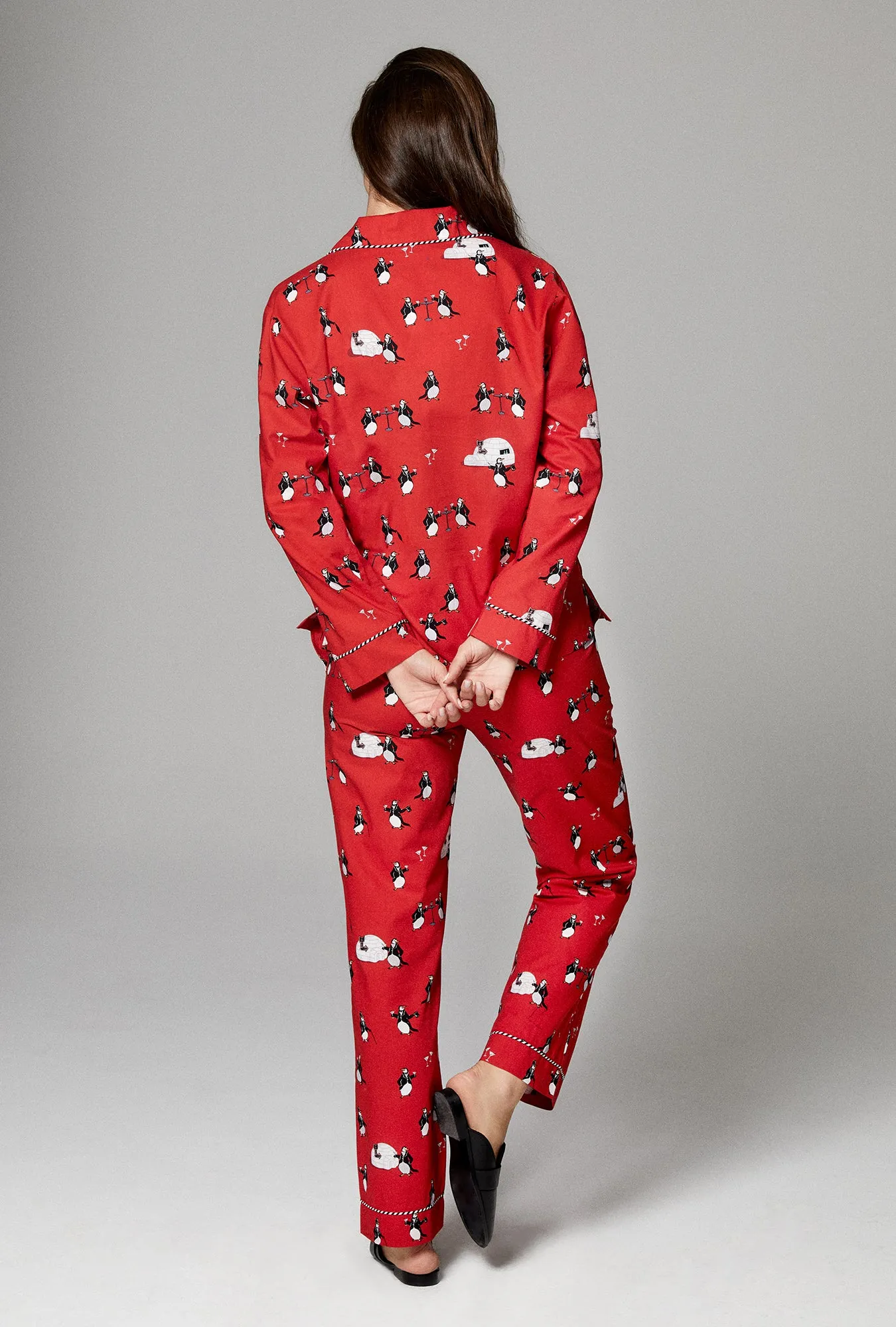 Penguin Suit Long Sleeve Classic Woven Cotton Poplin PJ Set sold by BedHead product image thumbnail 3