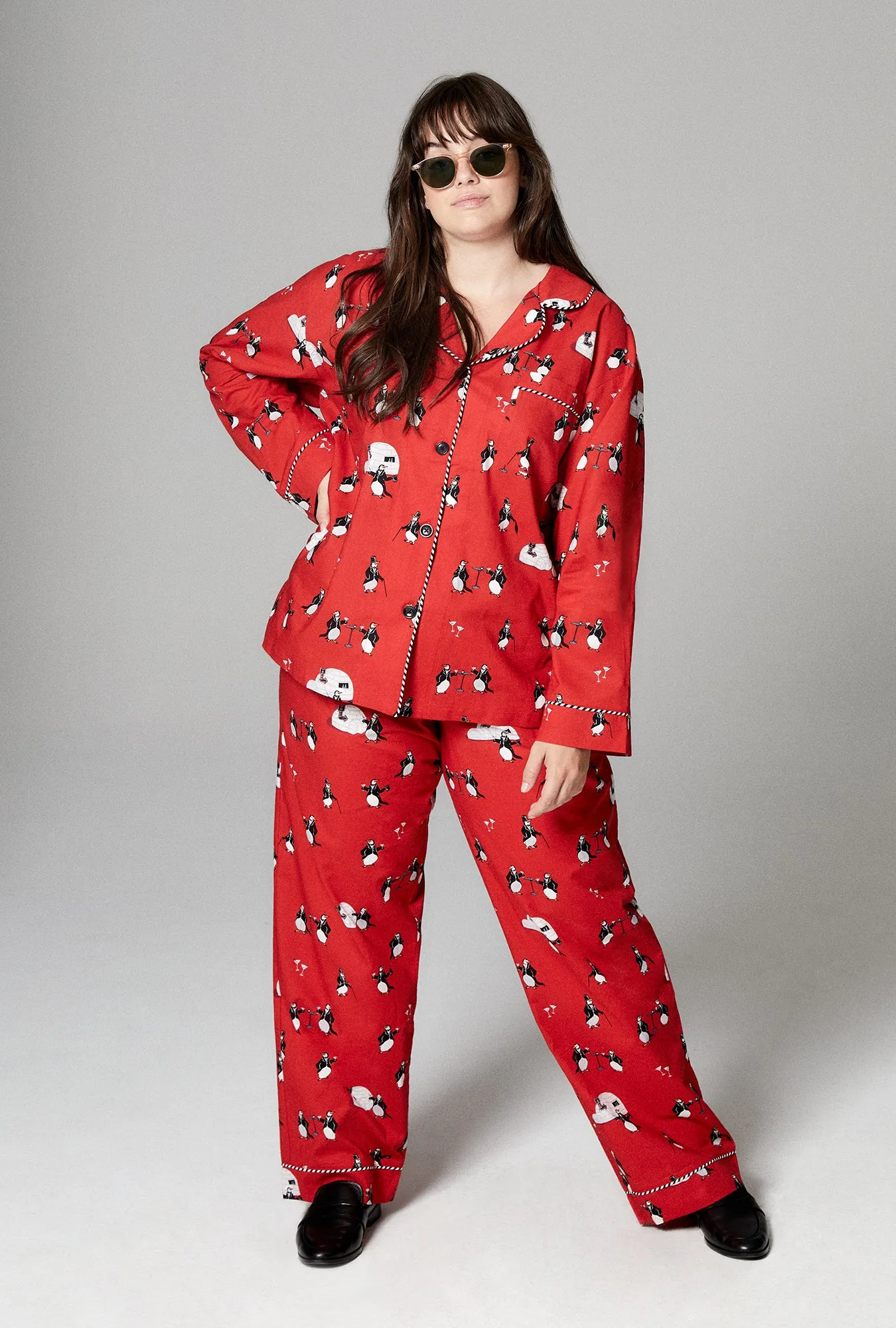 Penguin Suit Long Sleeve Classic Woven Cotton Poplin PJ Set sold by BedHead product image thumbnail 4