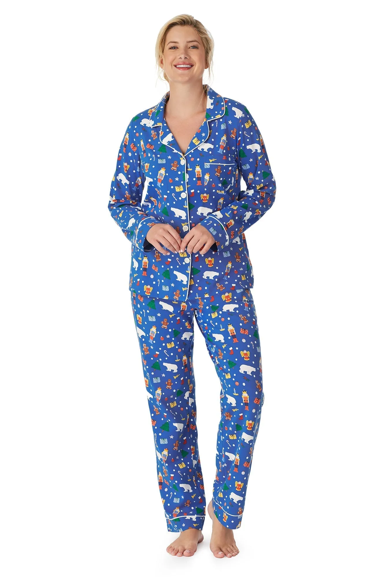 Traditions Long Sleeve Classic Stretch Jersey PJ Set sold by BedHead