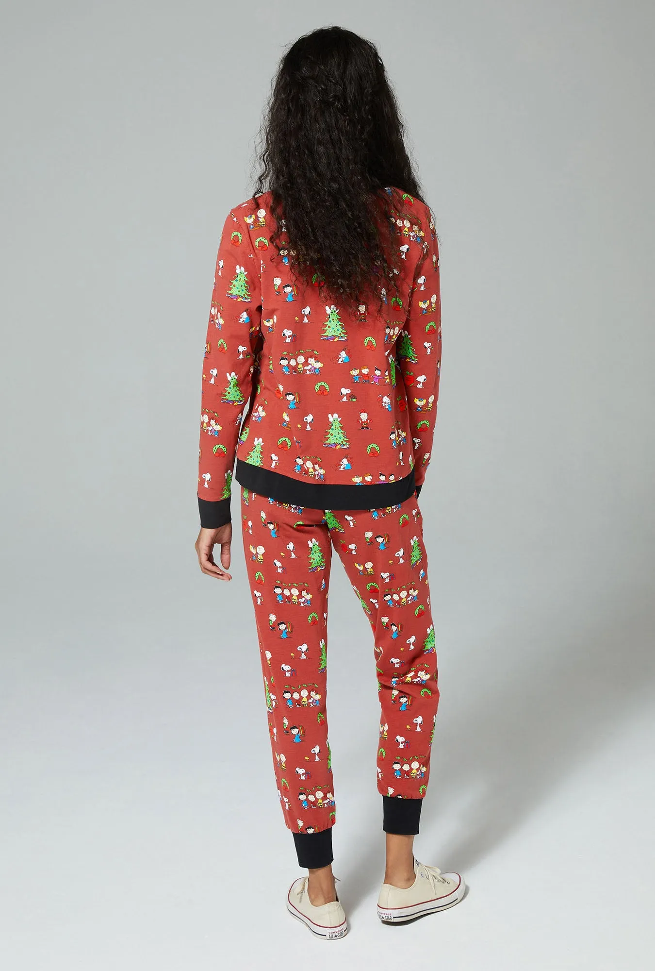 BedHead x Peanuts Holiday Party Long Sleeve Pullover Crew and Jogger Stretch Jersey PJ Set sold by BedHead product image thumbnail 3