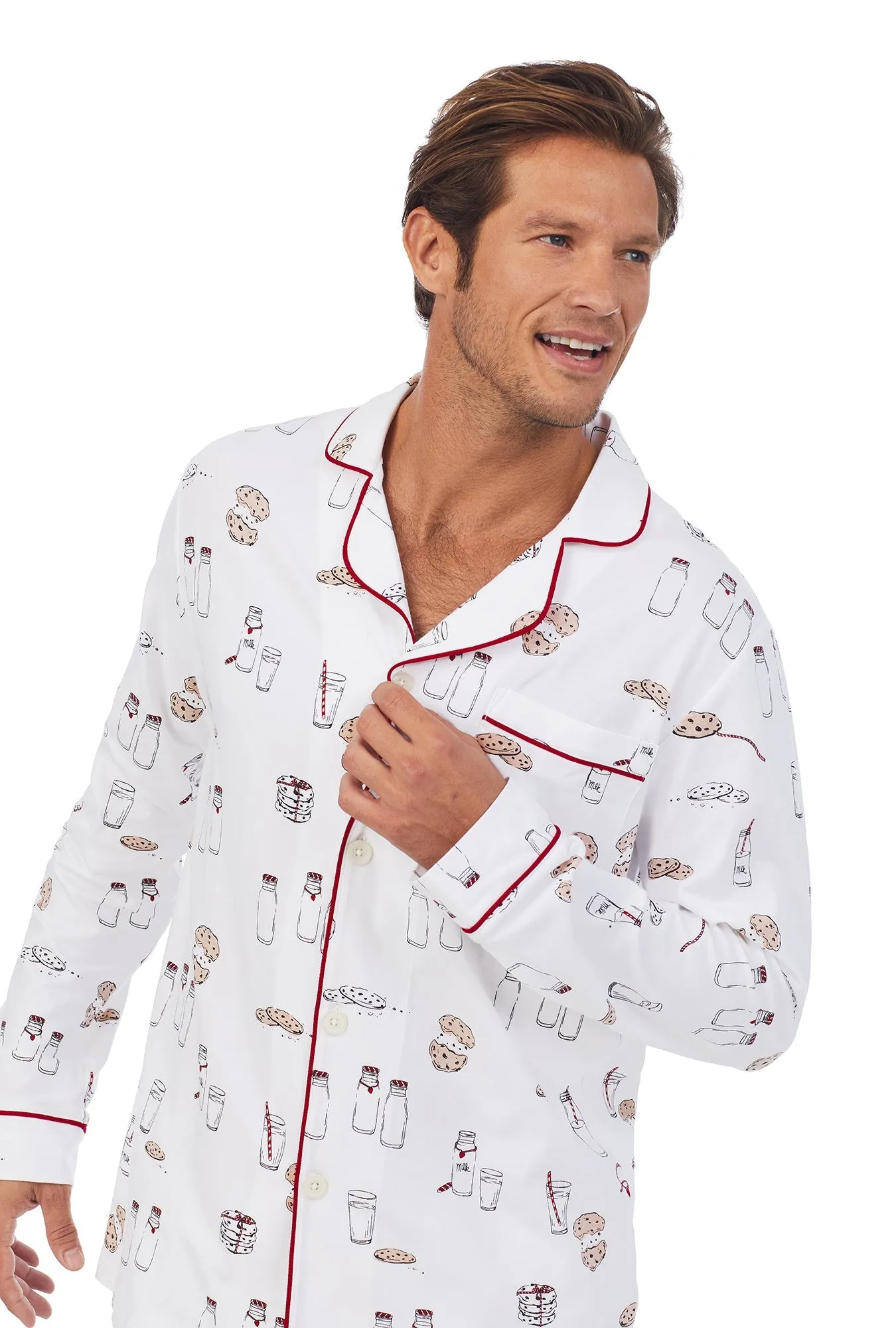 Milk and Cookies Men's Long Sleeve Classic Stretch Jersey PJ Set sold by BedHead product image thumbnail 3