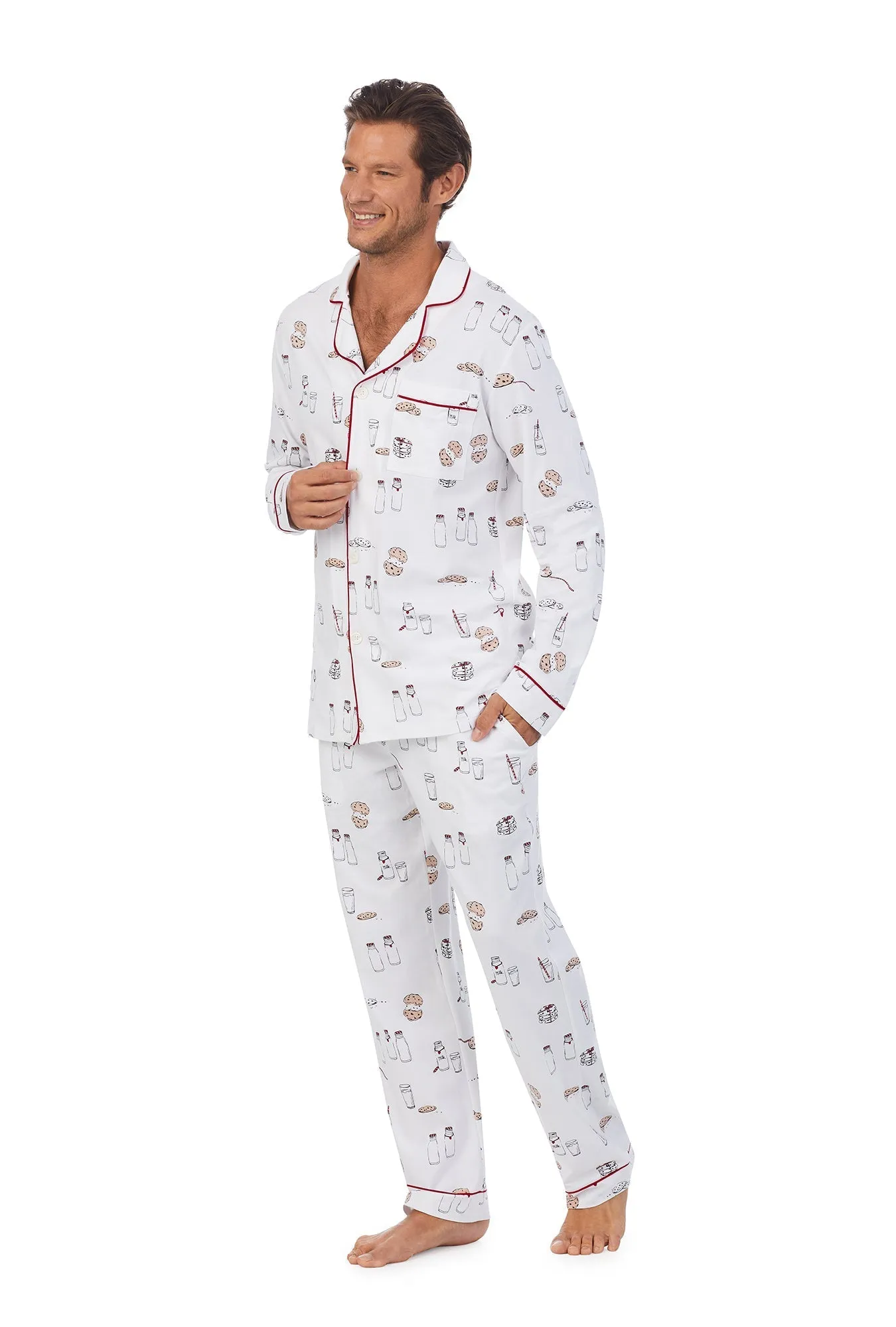 Milk and Cookies Men's Long Sleeve Classic Stretch Jersey PJ Set sold by BedHead product image thumbnail 4